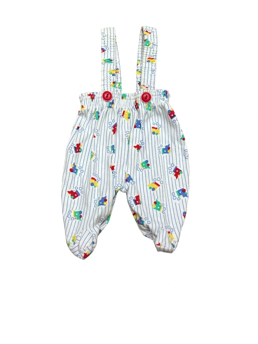 Vintage 90s Baby Boys Footed Overall & Shirt Set Size 3-6 Months OshKosh B’Gosh